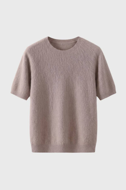 Pull Homme - Manches Courtes Col Rond | Décontracté — Taupe