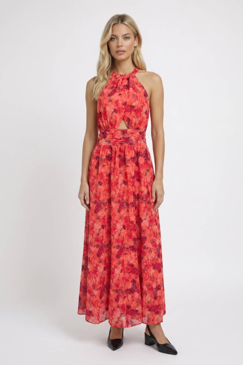 Robe Maxi Femme - Imprimé Floral Col Halter Dos | Élégante