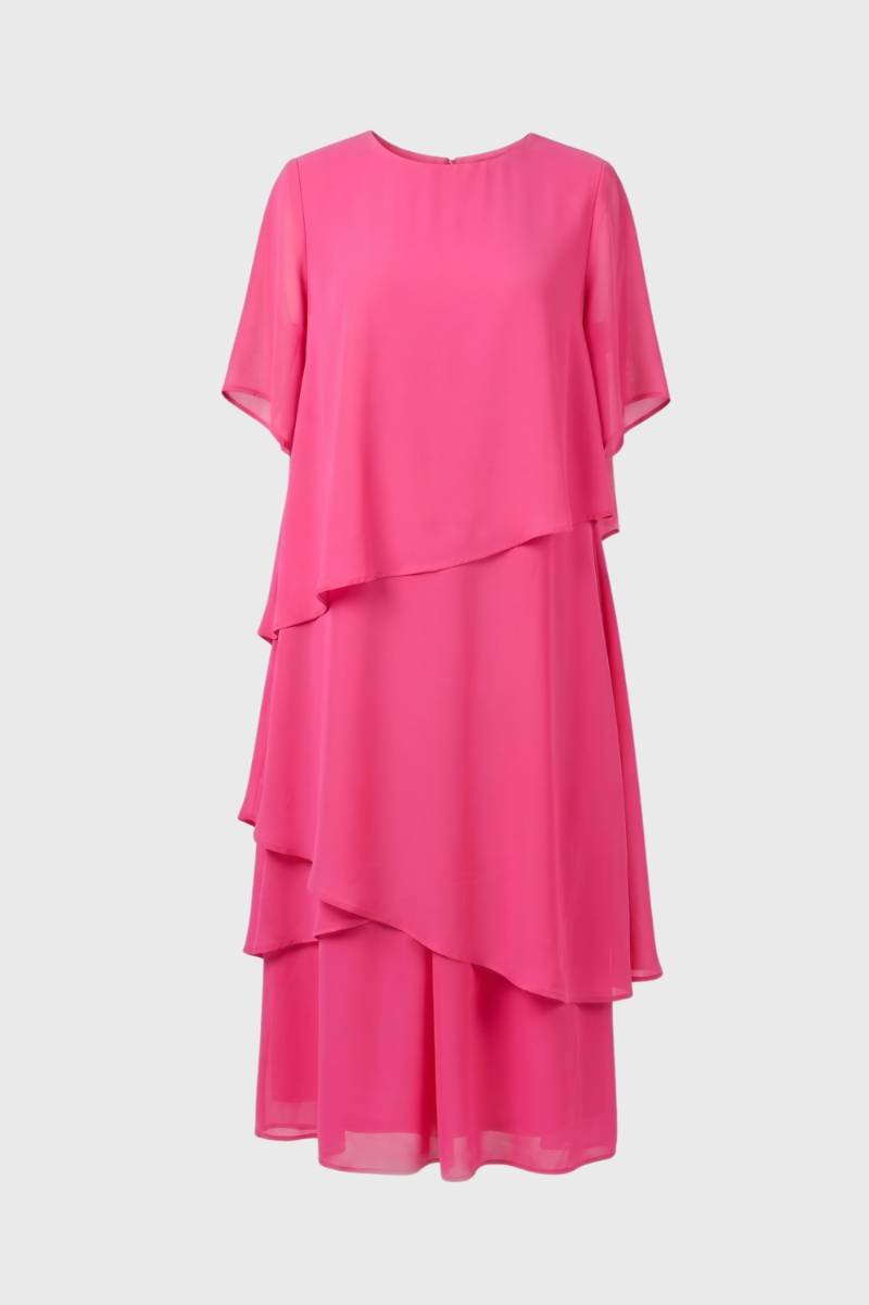 Robe Midi Femme - Asymétrique Volants Étagés | Élégant — Rose Vif