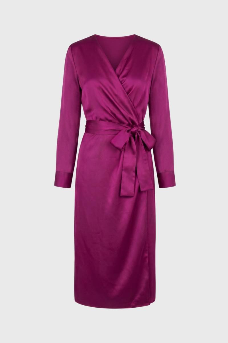 Robe midi Femme - Col Cache-Cœur Ceinture Nouée | Sophistiqué — Violet
