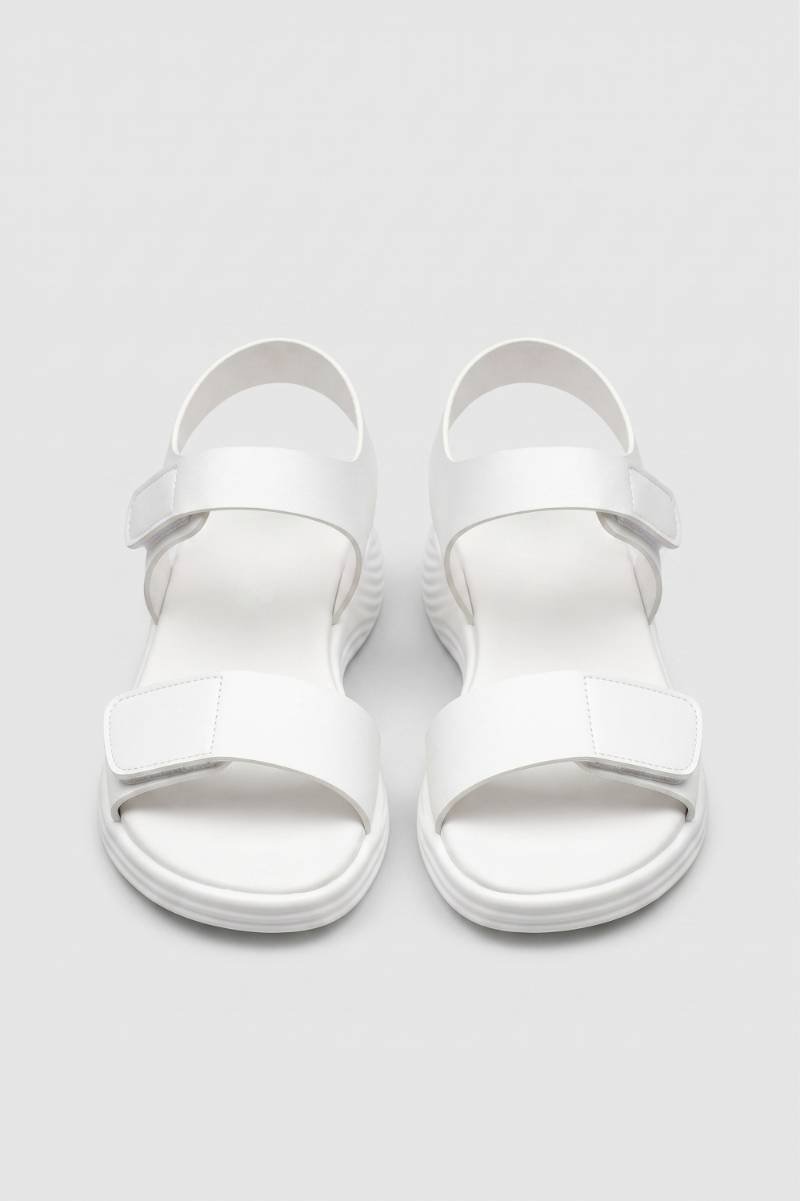 Sandales Femme - Double Bride Scratch Semelle Épaisse | Confort — Blanc