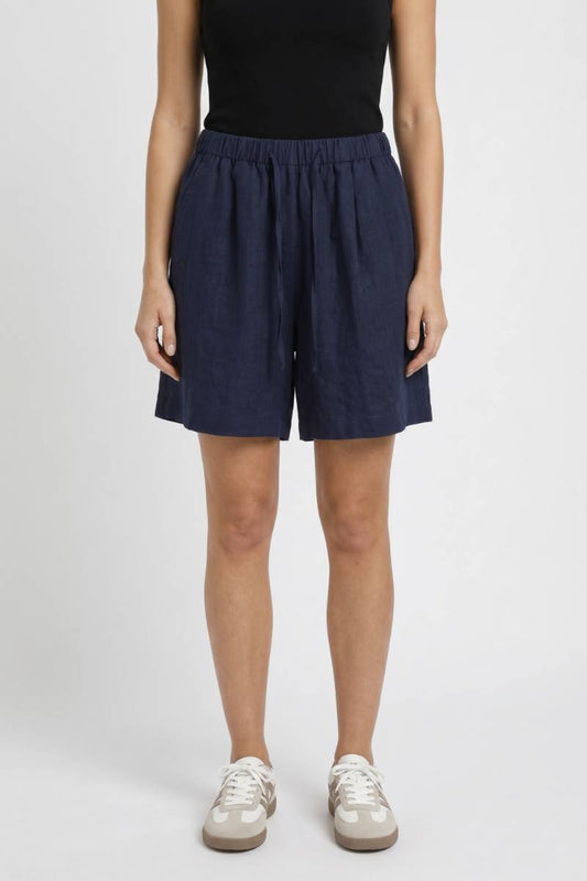 Short Femme - Taille Élastique avec Cordon de Serrage | Confort — Marine