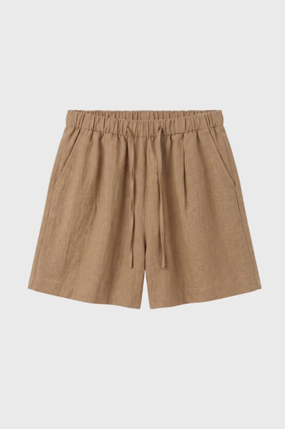 Short Femme - Taille Élastique avec Cordon de Serrage | Confort — Camel