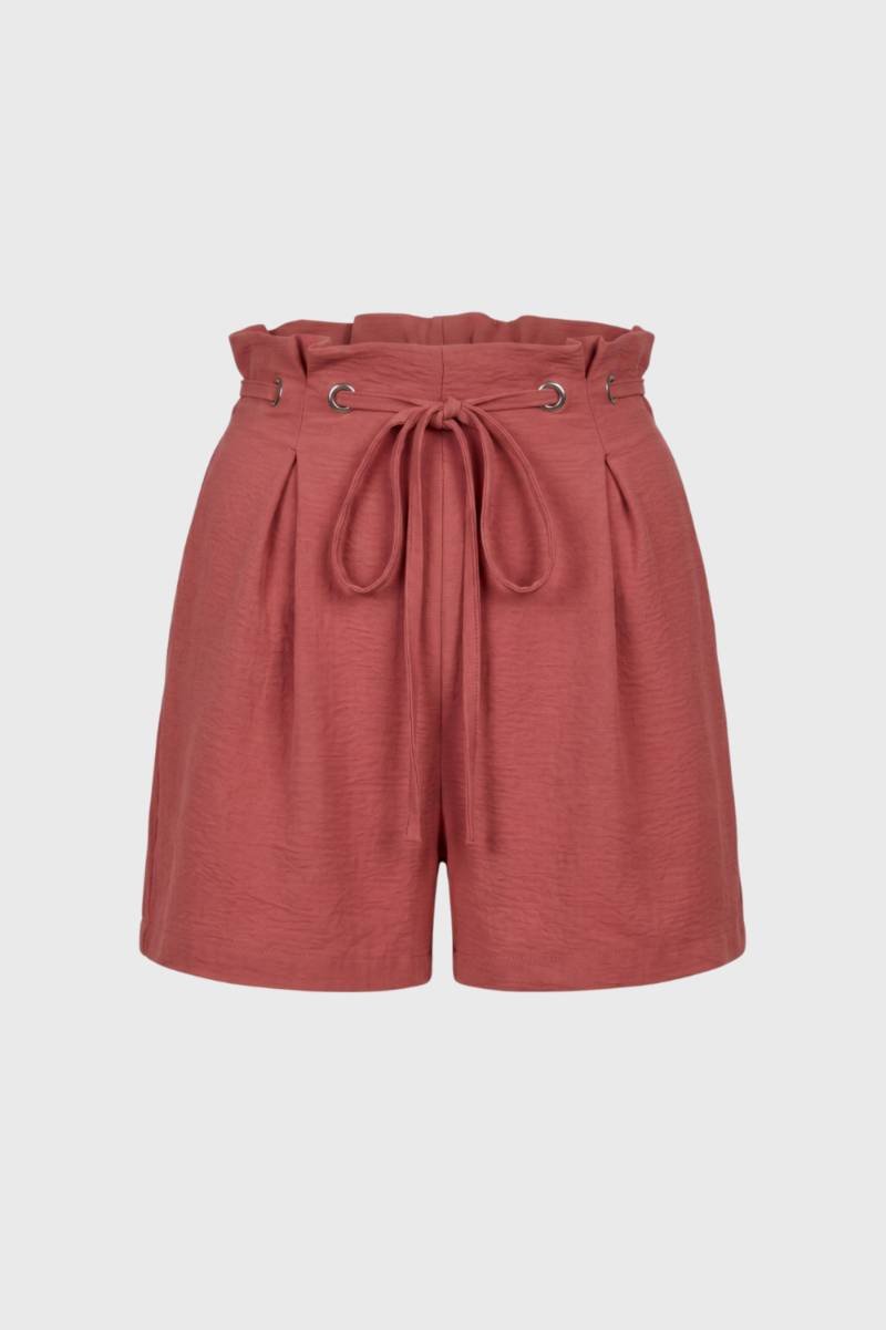 Short Femme - Taille Haute avec Ceinture à Nouer | Élégant — Terracotta