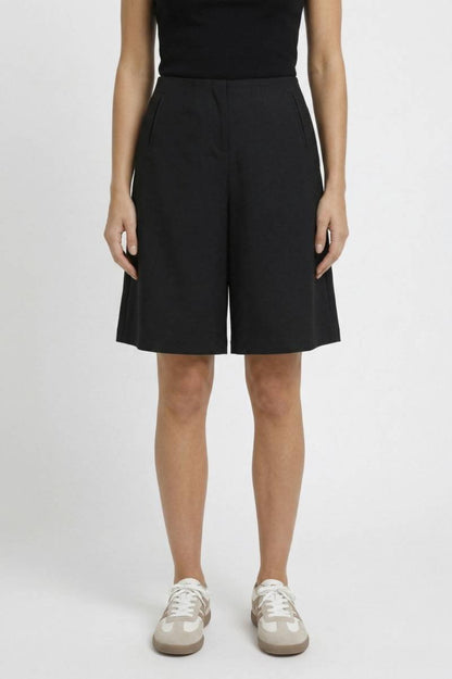 Short Femme - Taille Haute avec Poches | Élégant — Noir