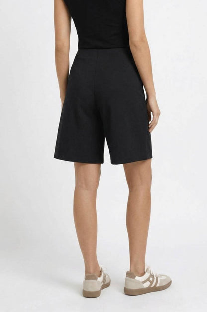 Short Femme - Taille Haute avec Poches | Élégant — Noir