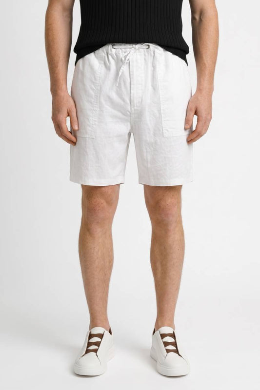 Short Homme - Coupe Décontractée avec Poches Cargo | Confort — Blanc