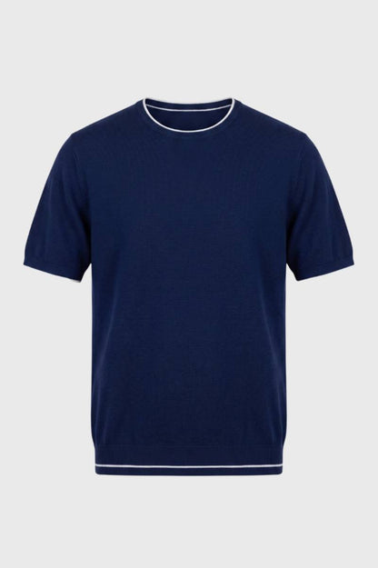 T-Shirt Homme - Classique Finitions Contrastantes | Marine — Marine