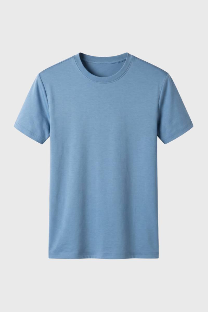 T-shirt Homme - Col Rond Coupe Classique | Décontracté — Bleu Clair