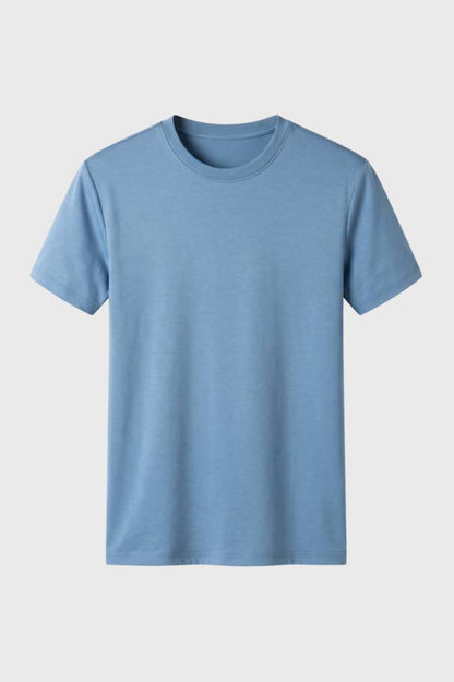 T-shirt Homme - Col Rond Coupe Classique | Décontracté — Bleu Clair